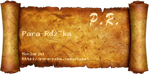 Para Réka névjegykártya